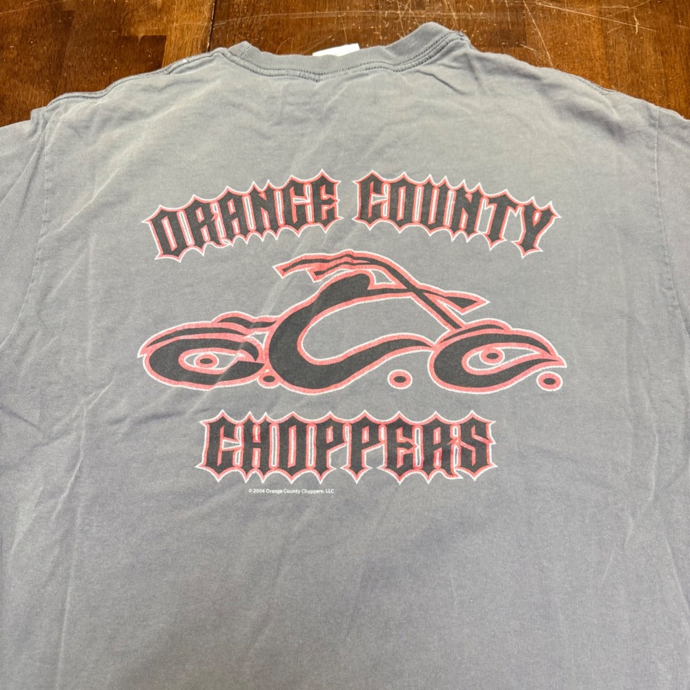 Orange County Choppers Mens TShirt Fits Medium (tag L) Grey VTG 2004 Graphic Tee